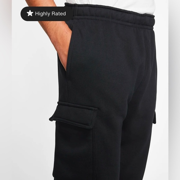Nike Sportswear Club Fleece Men's Cargo Pants Black Size XL - Picture 4 of 10